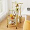 Gold Metal Bar Cart with Mirrored Glass Shelves 3-Tier Rolling Drink Serving Cart with Wheels